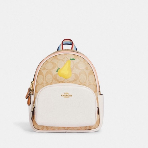 🌺NWT SET Coach Signature MiniBackpack & Wristlet (Brown & Cream)w/Gold Hardware - Picture 2 of 6